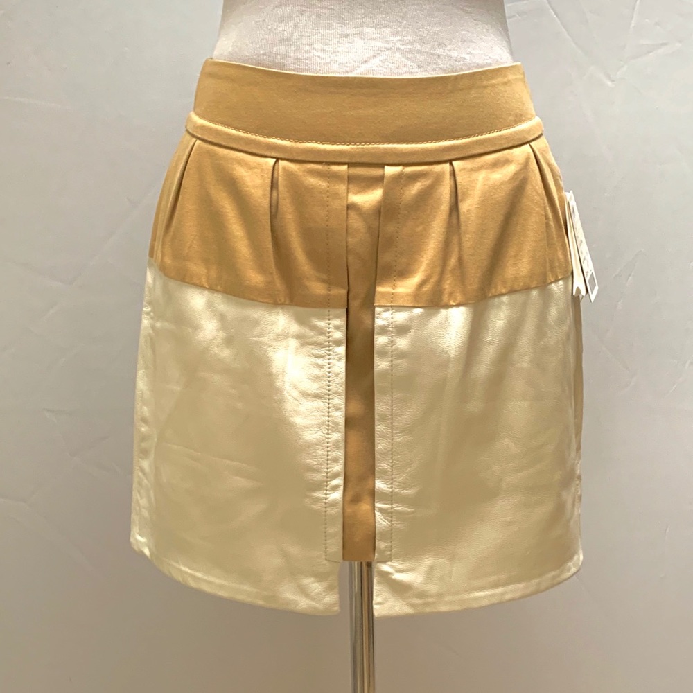 Leifsdottir Leather and Denim Skirt.  NWT